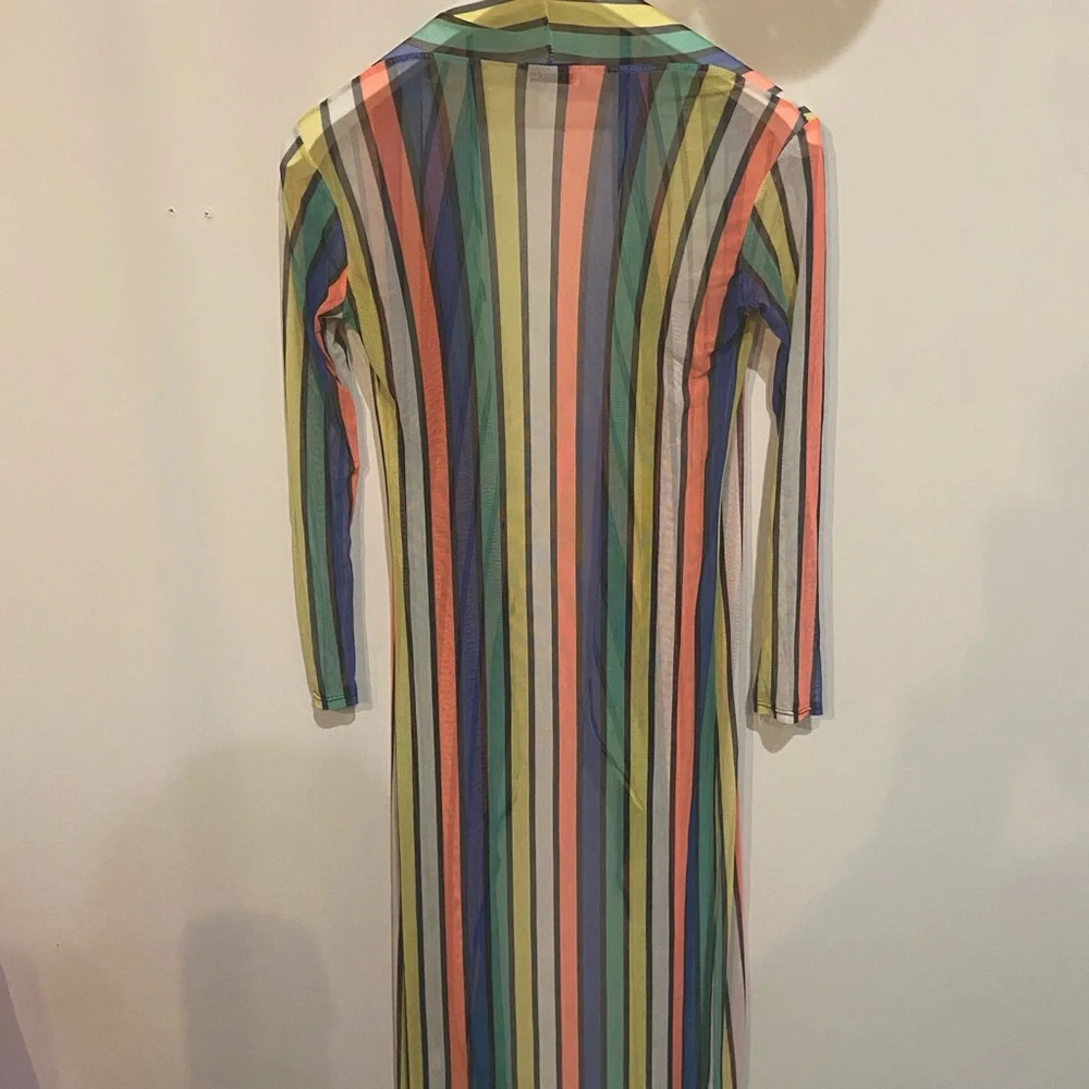 Colorful Striped Women's Robe - Picture 3 of 3
